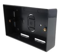 2 Gang Surface Mount Back Box Pattress, Black, 147mm x 86mm x 32mm Durable Electrical & Network Faceplate Mounting Solution (1)