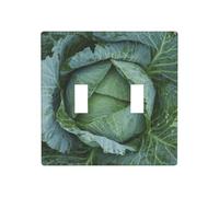 2-Gang Toggle Light Switch Wall Plate, Bright Cabbage, Decorative Wall Plate for Light Switches, Double Toggle Lightswitch Cover, Scuff-Resistant Warp-Resistant Dual Device Faceplate for Bedroom