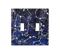 2-Gang Toggle Light Switch Wall Plate, Glow in The Dark, Decorative Wall Plate for Light Switches, Double Toggle Lightswitch Cover, Scuff-Resistant Warp-Resistant Dual Device Faceplate for Bedroom