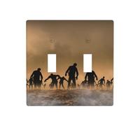 2-Gang Toggle Light Switch Wall Plate, Many Zombie, Decorative Wall Plate for Light Switches, Double Toggle Lightswitch Cover, Scuff-Resistant Warp-Resistant Dual Device Faceplate for Bedroom