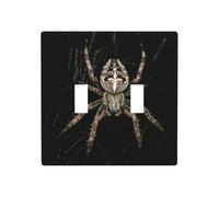 2-Gang Toggle Light Switch Wall Plate, Scary Spider, Decorative Wall Plate for Light Switches, Double Toggle Lightswitch Cover, Scuff-Resistant Warp-Resistant Dual Device Faceplate for Bedroom