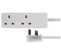 2 Gang Way UK 13A Trailing Socket Mains Power Extension Leads (2m)