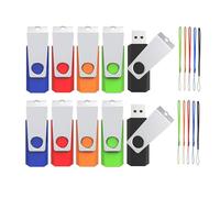 2 GB USB Stick 10Pack,Wooolken USB Flash Drive USB 2.0 Memory Stick 2GB Pen Drive Portable Thumb Drives for PC/Laptop/Data Storage(10 Mixed Color With Lanyard)
