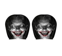 2 Ghost Faces Car Headrest Covers 28×26cm Stretchy Seats Headrest Protector