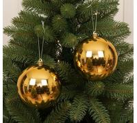 2 Giant gold Christmas baubles - 20cm 200mm bauble - christmas tree decoration - round bauble with silver ornament thread.