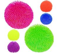 2 Giant Jiggly Puffer Balls - 7" Sensory Stress Balls, Squishy Fidget Toys for Children, 17cm Bouncing Balls, Colour Sent at Random (2 Solid Colour Balls)
