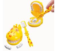 2 Giraffe Early Education Brushing Toys, Teeth Model Toy, Giraffe Demonstration Teeth Model With Toothbrush, TeethBrushing Toys For Toddleres, ToothBrushing Toy Teaching For Hygienic Habit Cultivation