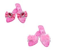 2 Girls Dress Up Shoes, Princess Shoes Pretend Game, Cute High Heels For Kids Age 3-6,for Stage Costume Enthusiasts, Birthday Parties, Holiday, New Year, Indoor Play (6×18.5 Cm)