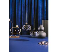 2 Glass Christmas Baubles with Glitter Pattern and Beads