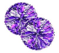 - 2 Glitter Pom Poms Lightweight 50g Ring Cheerleading Spirited Squad Shaker Cheer Accessories Set | Basketball Football Game for Girls and Teens