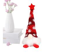2 Glowing Gnomes - Plush PVC Christmas Decoration | LED Desktop Ornament, 20 x 8 cm, Festive Glow for Mantle, TV Cabinet, Bookcase, Entrance, Table, Holiday, Party, Winter Decoration