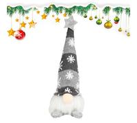 2 Glowing Gnomes - Plush PVC Christmas Decoration | LED Desktop Ornament, 20 x 8 cm, Festive Glow for Mantle, TV Cabinet, Bookcase, Entrance, Table, Holiday, Party, Winter Decoration