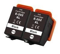 Go Inks 2 Black Ink Cartridges to replace Epson 202XLBk Compatible/non-OEM for Epson Expression Photo Printers
