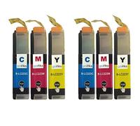 2 Go Inks C/M/Y Set of 3 Ink Cartridges to Brother LC223 C/M/Y Compatible/non-OEM for Brother DCP and MFC Printers (6 Inks)