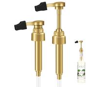 2 Golden Syrup Pump Heads, Exclusively Compatible with Glass 750 ml (25.4 fl oz) Bottles (2-Pack), Featuring Pointed Cap