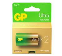 2 GP Ultra Alkaline G-Tech Lr20 D Battery Long-Lasting Power Blister Exp 2033