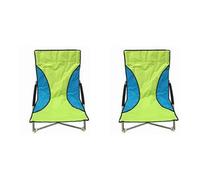 2 Green Nalu Folding Low Seat Beach Chairs