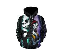 (#2 Green&Purple, M) The Before Nightmare Christmas Sally Jack Skellington 3d Hoodie S5xl Sweatshirt