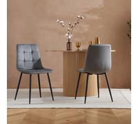Birlea Axel Pair Of Dining Chairs One size Grey