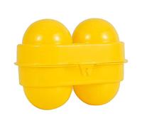2 Grids Egg Storage Container Plastic Egg Container 2 Grids Mini Egg Holder Mini Organize Case Picnic Camping Storage Carrier with Fixed Handle Yellow