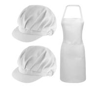 2 Half-Net Chef Hats and 1 Double-Pocket Apron, Adjustable Breathable Mesh, Dust-Proof, Dirt-Proof and Anti-Hair Loss, Suitable for Food Factory Workshops, Catering Kitchens.