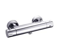 2-Handle Thermostatic Shower Valve Trim Wall Mount US Standard Plumbing, Exposed Shower Faucet with Constant Temperature Water Mixer for Bathroom, RV, Clawfoot Tub