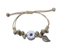 2 Handmade Green Boho Bracelets for Women, Bohemian Ceramic Beads Bracelets for Friends, Trendy Porcelain Stone Beaded Bracelets for Sisters, One Size, Ceramic, no gemstone
