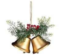 2 Hanging Brass Bells With Foliage - Encompass a Timeless and Traditional Look - Bringing a Warm and Cosy Look to You Seasonal Décor