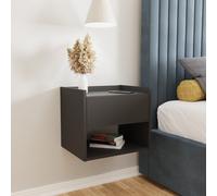 2 Harmony Bedside Tables Dark Grey 1 Shelf 1 Drawer