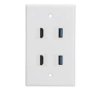2 HD Multimedia Interface+2 USB3.0 Ports Panel Weld Audio Video Wall Outlet Plate Accessory