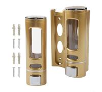 2-Head Wall-Mounted Soap Dispenser for Bath Shampoo and Shower Gel - ABS Bathroom Accessory, 21.5 x 14 x 9 cm, Rose Gold/Electroplated/Black/Gold Finish(rose gold)