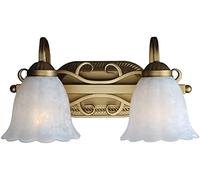 2 Heads Glass Wall Sconce Light Retro Decoration Wall Lamp Vintage Floral Wall Mount Lamp in Gold for Hotel Bedside Living Room Dining Room Restaurant Decor,