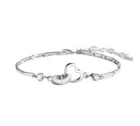 2 Hearts Intertwined Mother And Love Eternal Bracelet Girls From Mom To The Love Between Mother And Is Eternal Bracelet Bundles for Women (White, One Size)