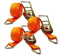 2" Heavy Duty Tie Down Straps Ratchet with Double Triangular Rings, 11023 LBS Break Strength, 3-98' Long Cargo Ratchet Straps for Truck Trailer Kayaks Container(3sets,30m/98.4Ft)