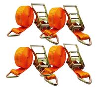 2" Heavy Duty Tie Down Straps Ratchet with Double Triangular Rings, 11023 LBS Break Strength, 3-98' Long Cargo Ratchet Straps for Truck Trailer Kayaks Container(4sets,2m/6.6Ft)