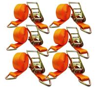 2" Heavy Duty Tie Down Straps Ratchet with Double Triangular Rings, 11023 LBS Break Strength, 3-98' Long Cargo Ratchet Straps for Truck Trailer Kayaks Container(6sets,7m/23.0ft)