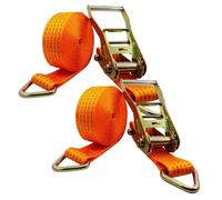 2" Heavy Duty Tie Down Straps Ratchet with Double Triangular Rings, 11023 LBS Break Strength, 3-98' Long Cargo Ratchet Straps for Truck Trailer Kayaks Container(2sets,12.0m/39.4Ft)