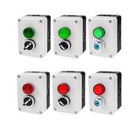 2-hole 2-gear start/stop self sealing waterproof button switch 220V Industrial stop switch with indicator light(Green light with key)