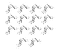 2 Hole Conduit Clips,U Shaped Connector Bracket,14Pcs 304 Stainless Steel Conduit Clamps Pipe Clip Mounting Brackets Heavy Duty Pipe Strap Clamp Metal U Bracket for Water Pipes Gas Pipes Cable Fixing
