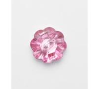 2 Hole Diamante Sparkly Flower Shaped Buttons- Sold in Packs of 10 Buttons (13mm Mid Pink-10 Pack)