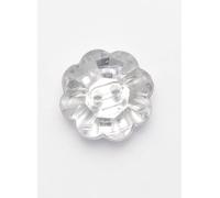 2 Hole Diamante Sparkly Flower Shaped Buttons- Sold in Packs of 10 Buttons (15mm Silver-10 Pack)