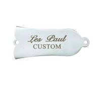 2 Hole Metal Chrome 1 Ply Guitar Truss Rod Cover with White Letters CUSTOM Print Iron Truss Rod Cover for USA Les Paul LP/SG