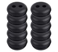 2-Hole Rubber Fuel Gas Tank Line Grommet, 5-Pack, Replacement for Trimmer Lawn Mower, Black, Fit for Brush Cutters and Blowers(10pcs)