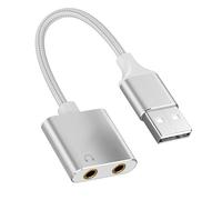 2-Hole USB Sound Card Adapter For Headphone & Microphone Enhancing Sound For P4 PC Computer & Laptops