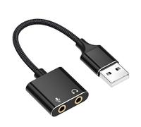 2-Hole USB Sound Card Adapter For Headphone & Microphone Enhancing Sound For P4 PC Computer & Laptops