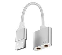 2-Hole USB Sound Card Adapter For Headphone & Microphone Enhancing Sound For P4 PC Computer & Laptops