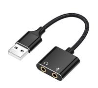 2-Hole USB Sound Card Adapter for Headphone & Microphone Enhancing Soundfor P4 PC Computer & Laptops