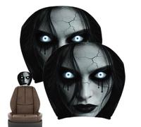 2 Horrible Ghost Car Headrest Covers 26x28cm Spooky Car Headrest Protector