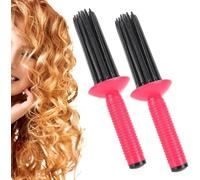 2 Hot Air Styling Brushes, Non-Slip Hot Air Combs for Fluffy Hair, Non-Slip and Ergonomic Hot Air Curler Comb, Curling Roll Comb, Hair Curling Roll Comb