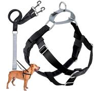 2 Hounds Design Freedom No-Pull Dog Harness Training Package with Leash, Medium, 5/8-Inch Wide, Black